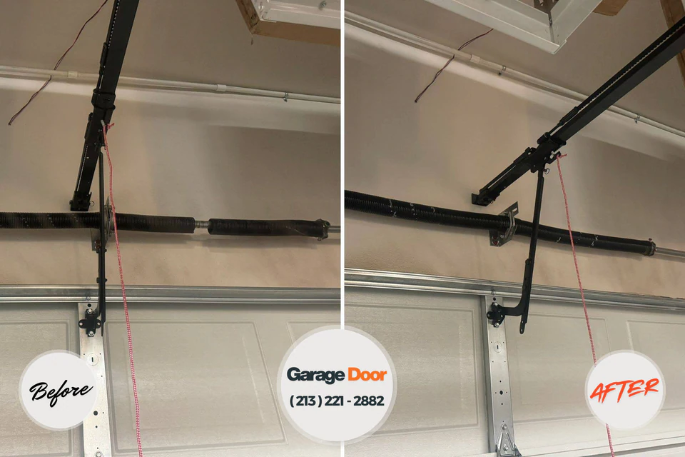 Before and after: garage door repair Sterling, GA